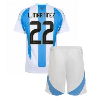 Argentína Lautaro Martinez #22 Domáci Detský futbalový dres Copa America 2024 Krátky Rukáv (+ trenírky)